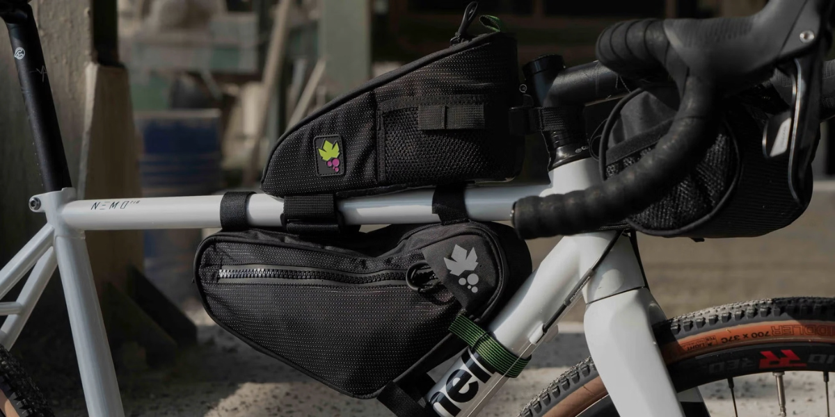 Miss Grape: light and compact bikepacking bags