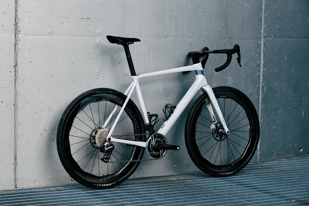 Rear view of the Colnago C68 Gravel complete bicycle by Cicli Corsa.