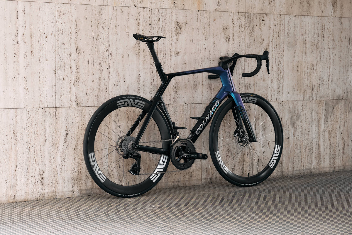 Colnago Y1Rs | Size XL | TSBO Dark Series | 7.705 kg drive train oblique side view